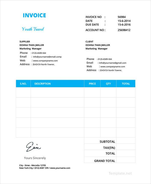 19 free invoice templates pdf doc free premium