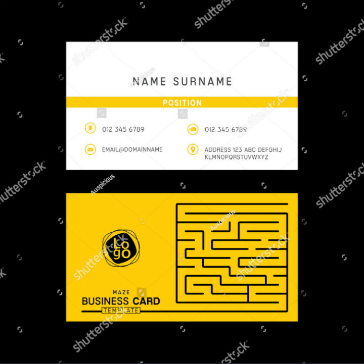simple maze business card template