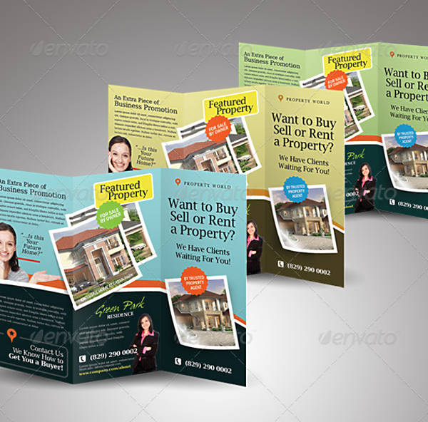 simple real estate trifold brochure