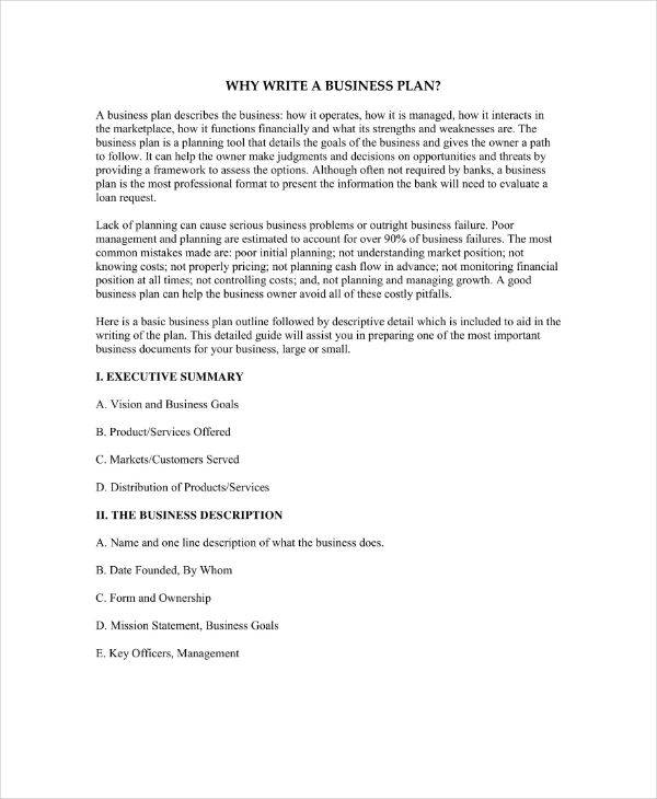 sbdc business plan template