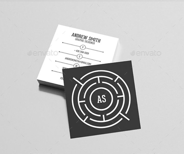 square black maze business card template bundle