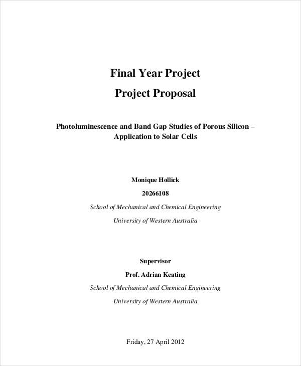 14+ Final Year Project Proposal Templates - PDF, DOC ...