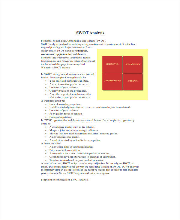 9+ Internal Audit SWOT Analysis Templates - DOC; PDF | Free & Premium