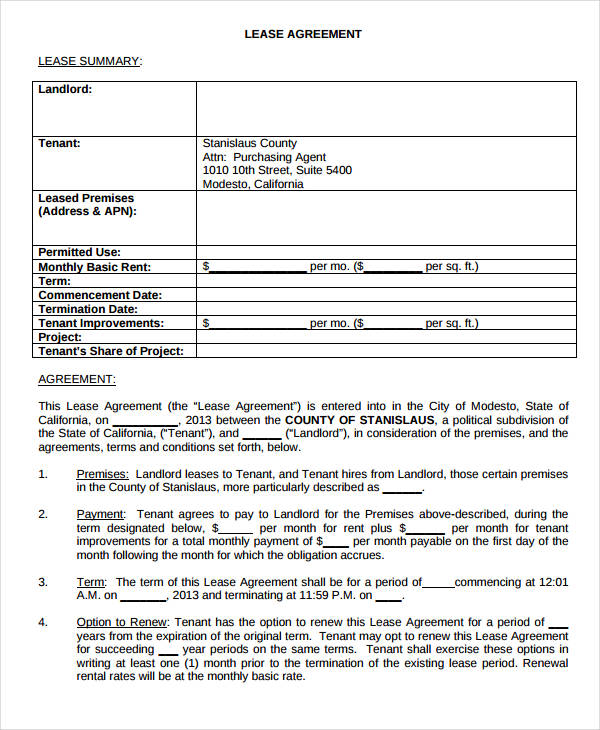 12 tenant lease agreement templates pdf word apple pages google