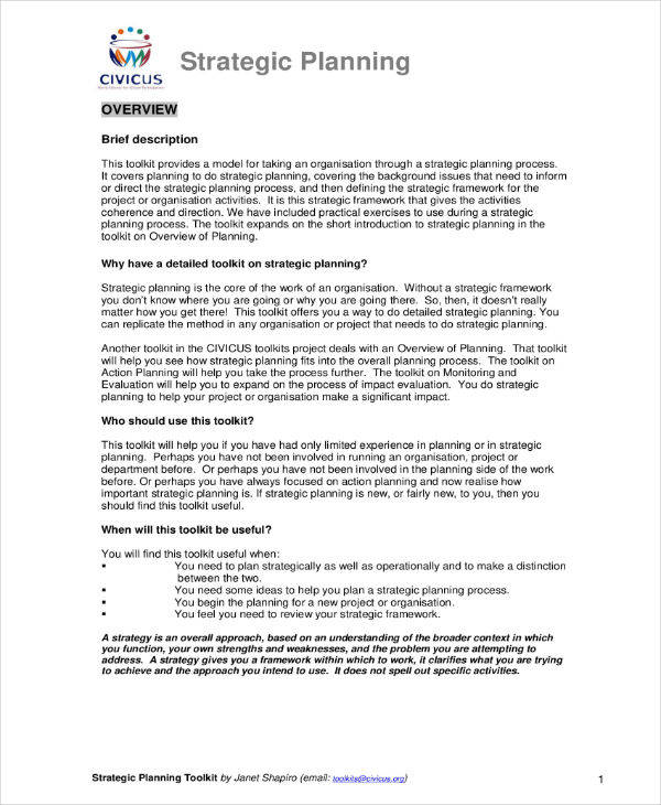 strategic plan thesis pdf