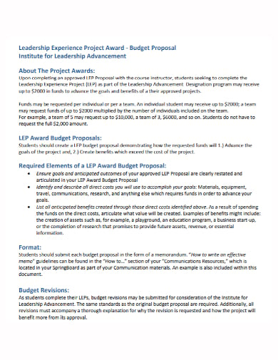 student budget project proposal template