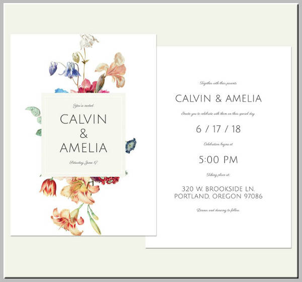 vintage style garden wedding invitation template