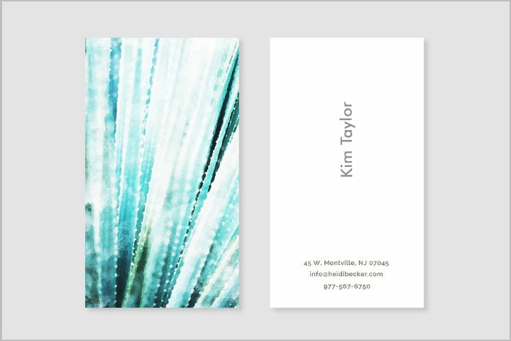 watercolor succulent business card template