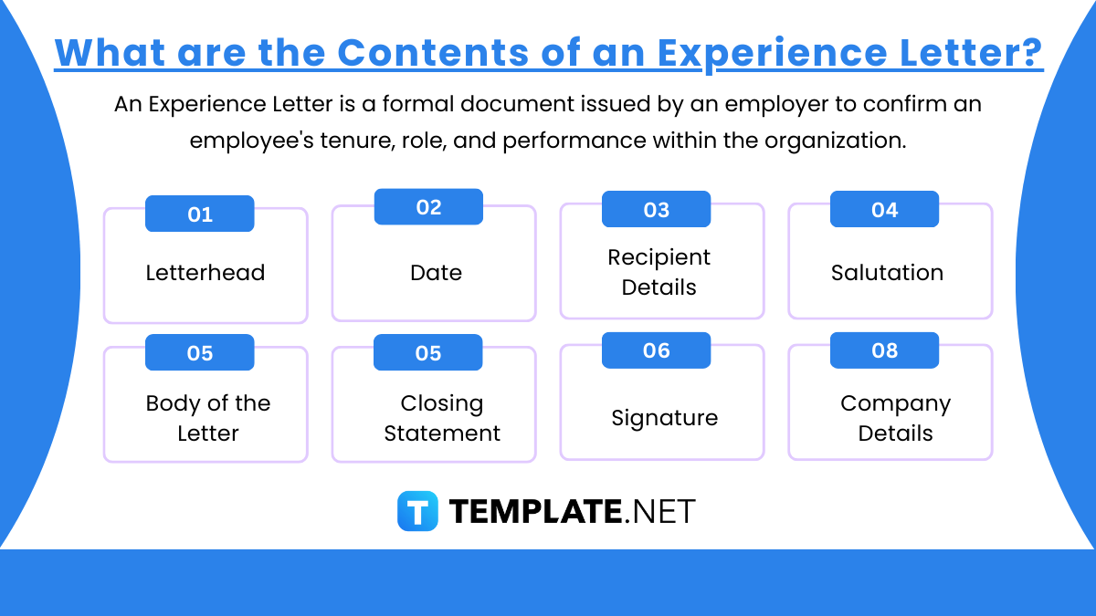 what are the contents of an experience letter