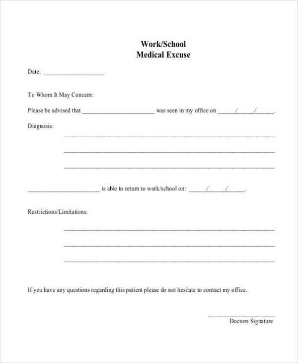 11+ Excuse Note Templates PDF, DOC