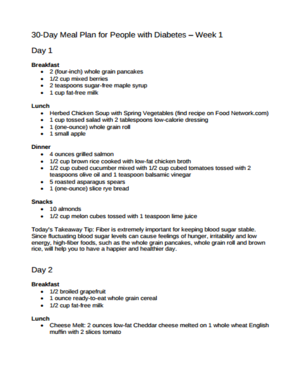 8+ 30-Day Meal Plan Templates - PDF