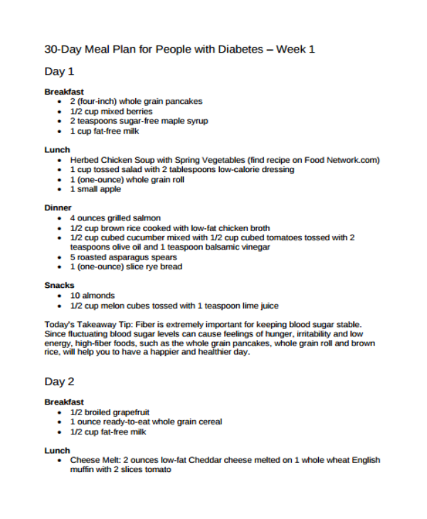 7 30 day meal plan templates pdf free premium templates