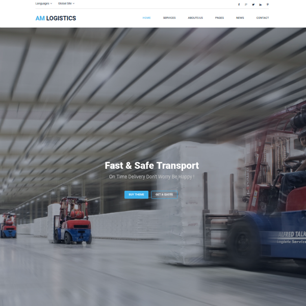amlogistics transport service website template