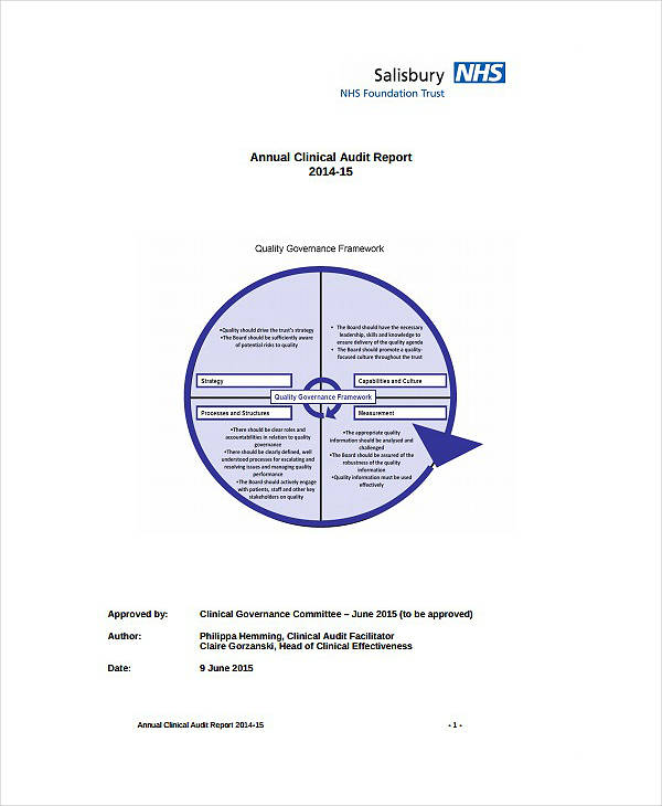 annual clinical audit report template