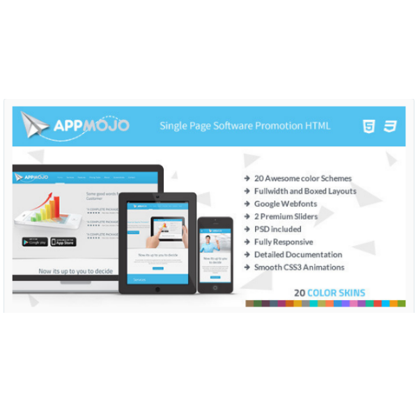 app mojo single page software promotion html