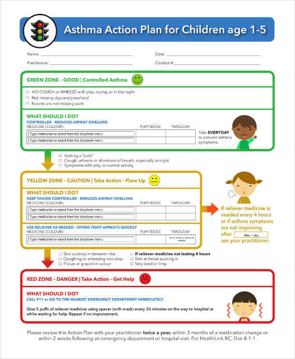 13+ Asthma Action Plan Templates - PDF