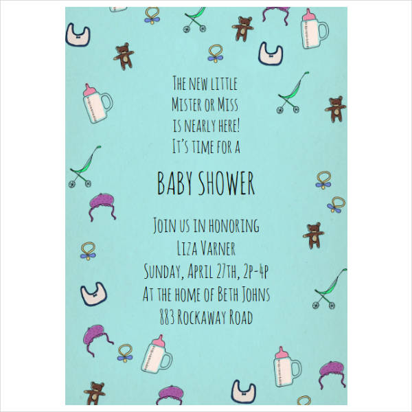 baby pattern baby shower invitation