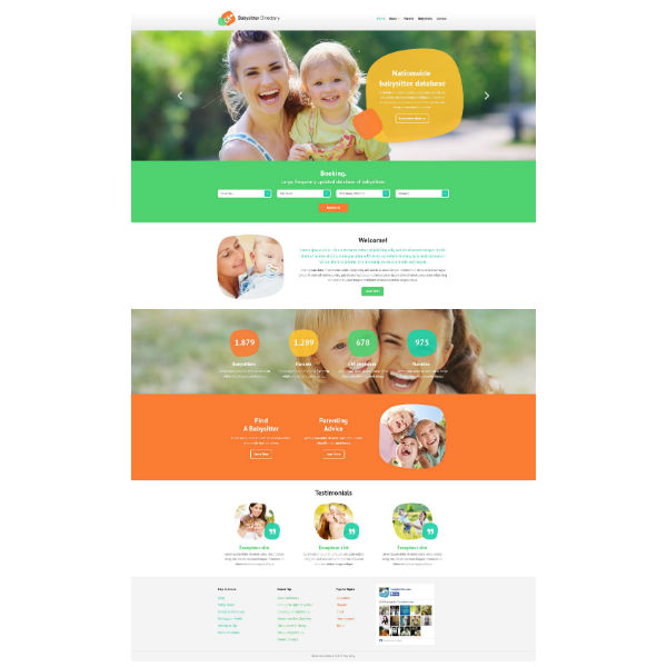 8  Babysitter Website Themes Templates