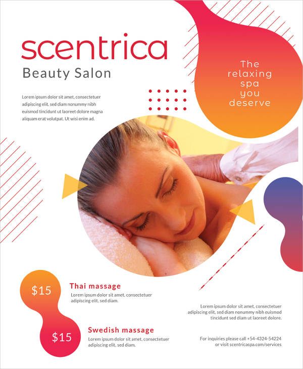 beauty spa flyer template