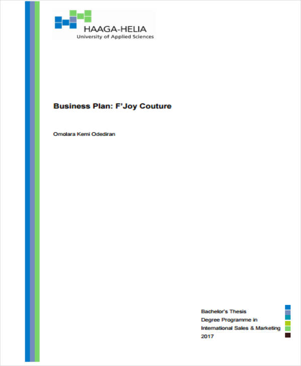 boutique business plan template