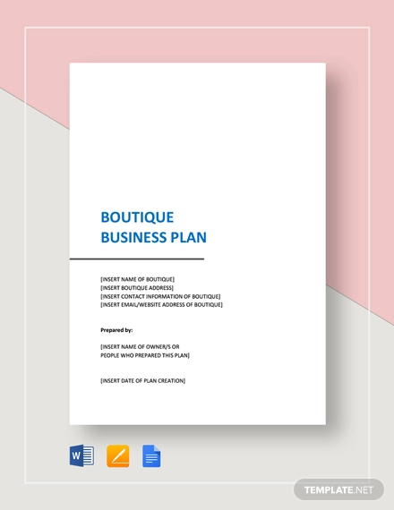 boutique business plan template