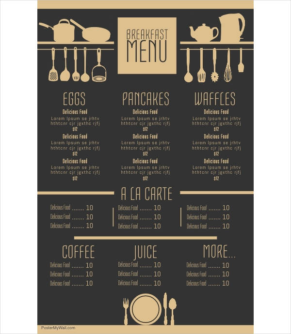 breakfast menu example