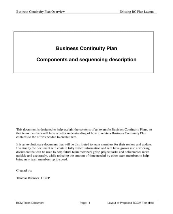 10+ Business Continuity Plan Templates PDF, Word