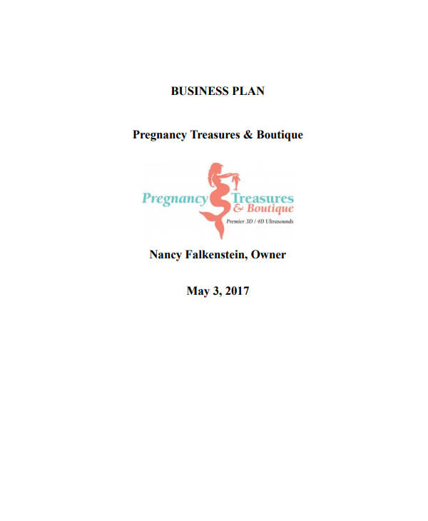 free baby boutique business plan template