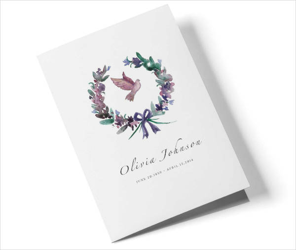 colorful funeral service brochure template