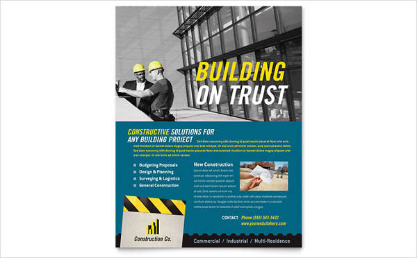 commercial construction flyer template