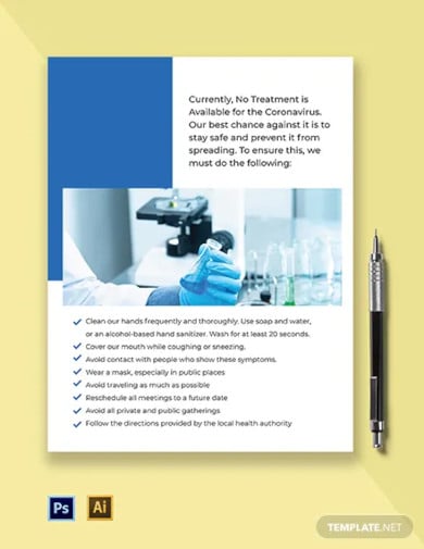 coronavirus treatment flyer template