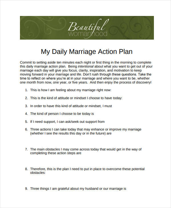 11+ Daily Action Plan Templates PDF