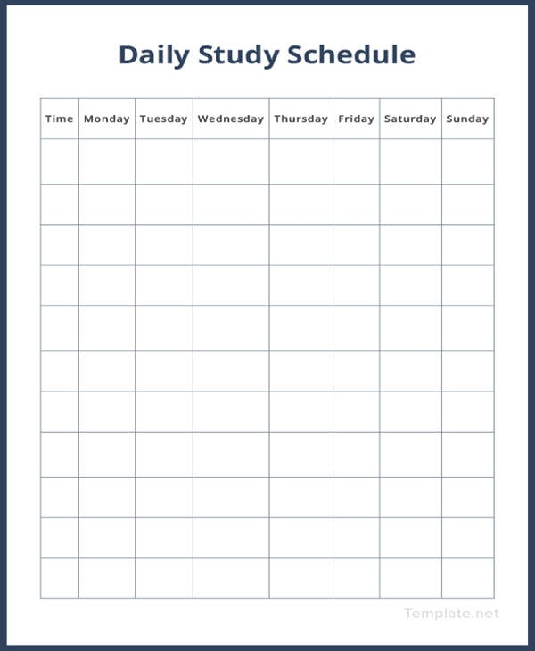 teaching free daily schedule template