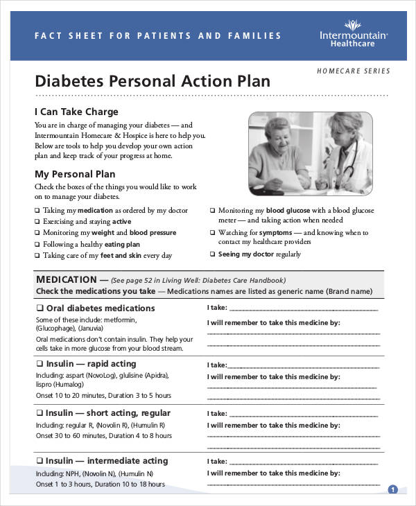 14+ Diabetes Action Plan Templates PDF, Word