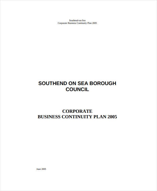 draft business continuity plan