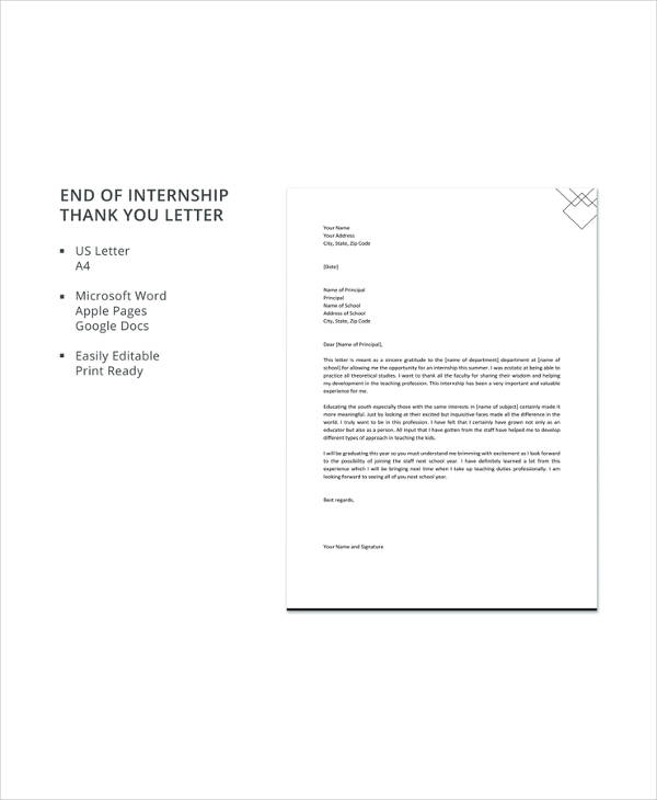 14+ Internship Thank You Letter Templates - PDF, DOC