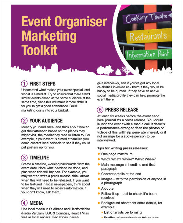 event marketing organiser tool kit