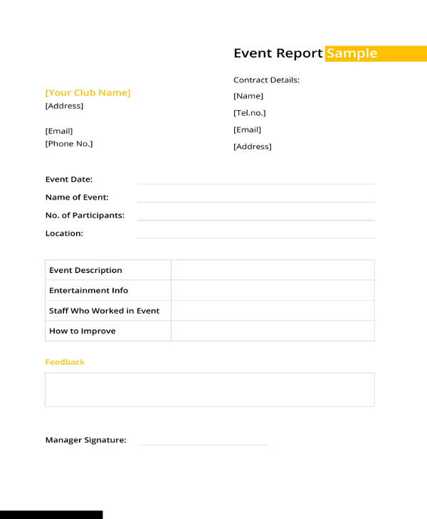 Event Report Template