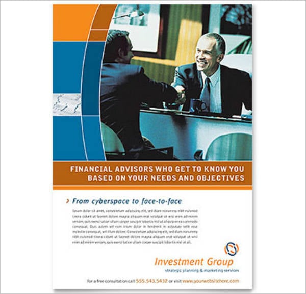 financial advisors investment management flyer