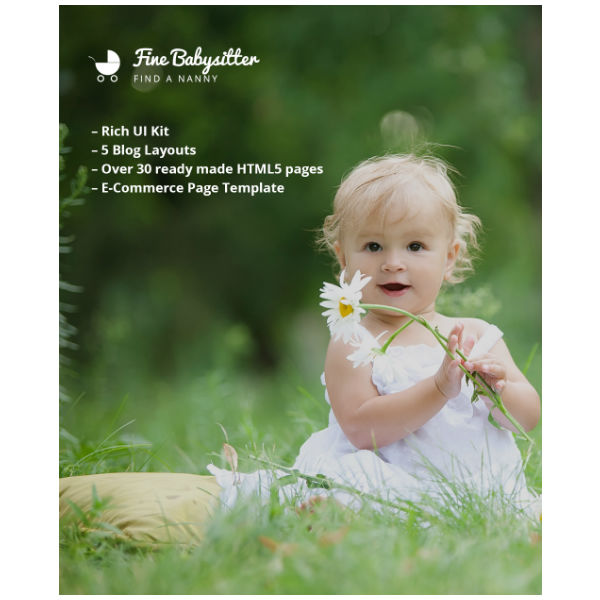 fine babysitter nanny services responsive multipage website template