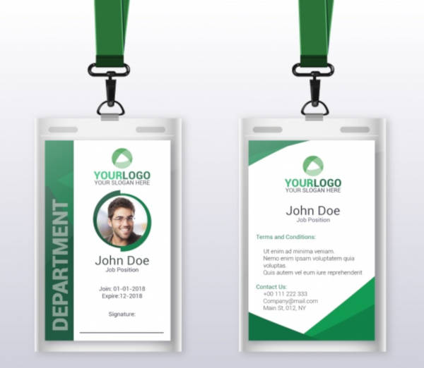 24+ Vertical Identification Card Designs & Templates- AI, Word, Pages ...