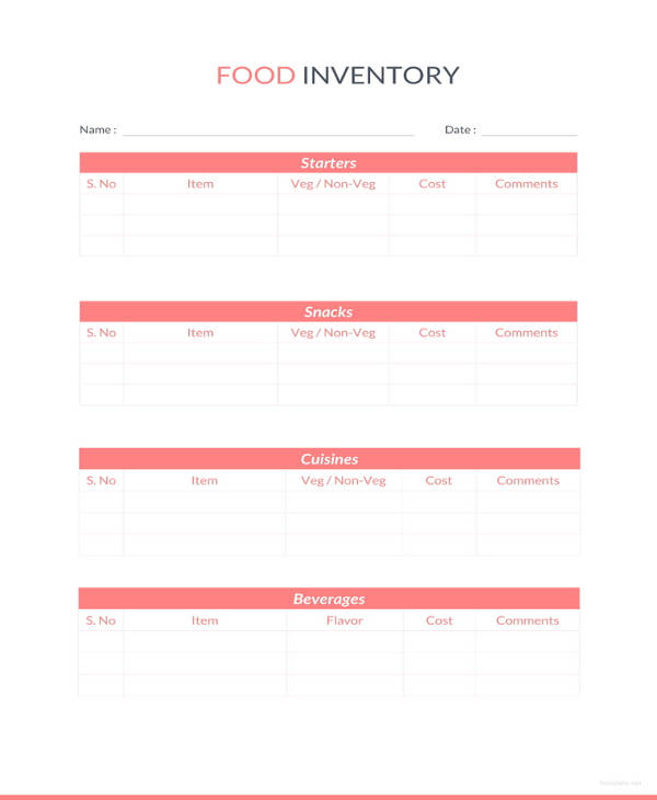 17+ Food Inventory Templates - DOC, PDF