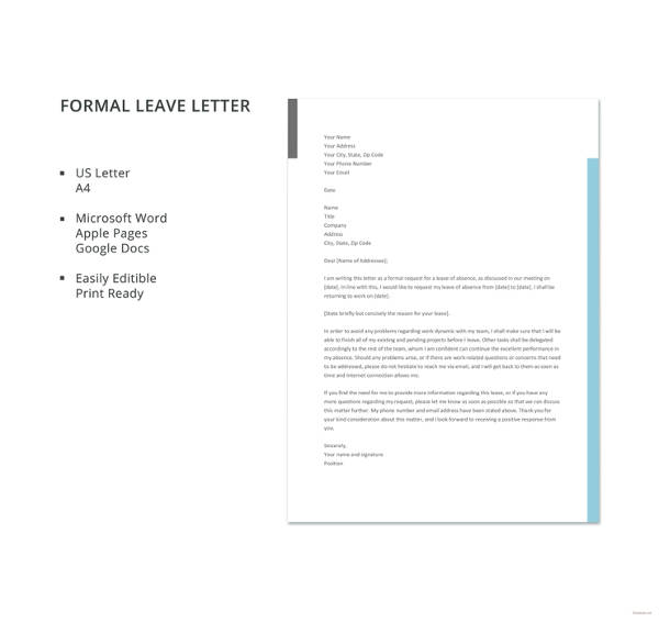 15+ Formal Letter Formats - PDF, DOC, Apple Pages, Google Docs