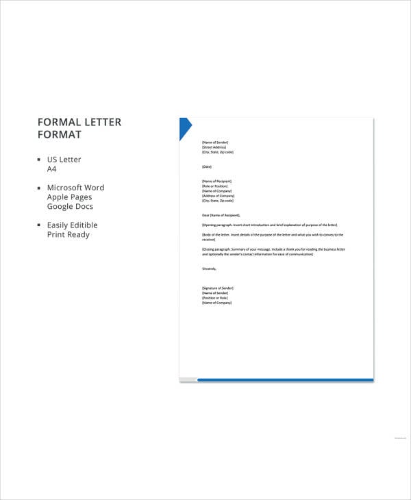formal letters format