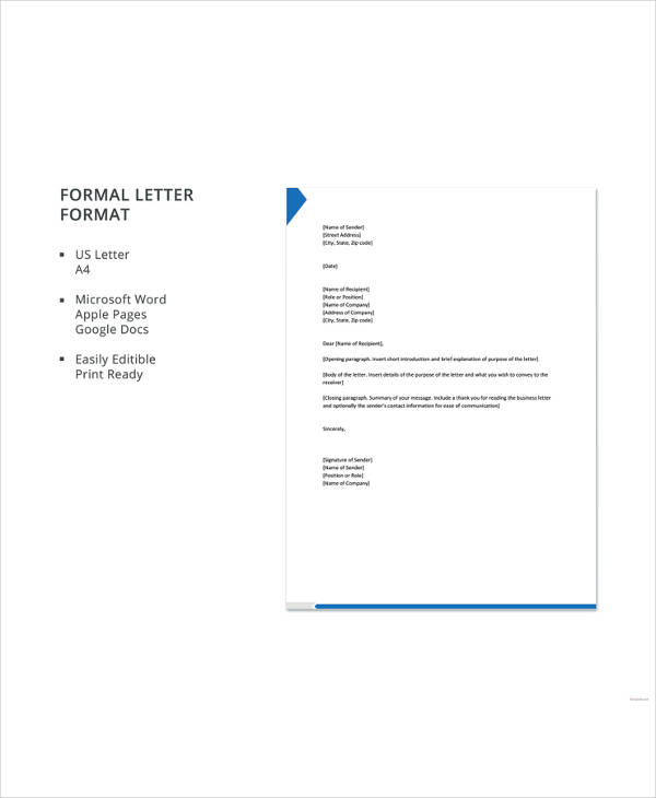 35+ Best Formal Letter Template - Free Sample, Example Format