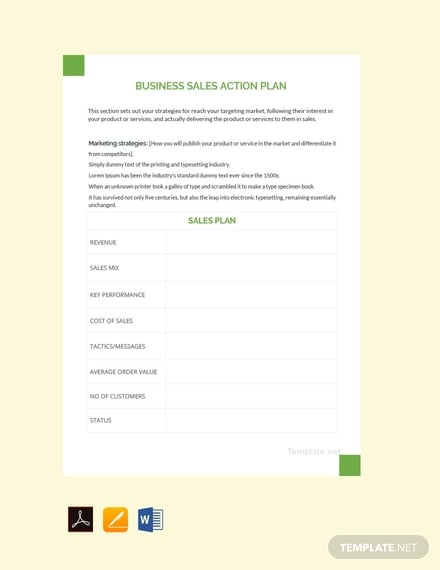 free business sales action plan