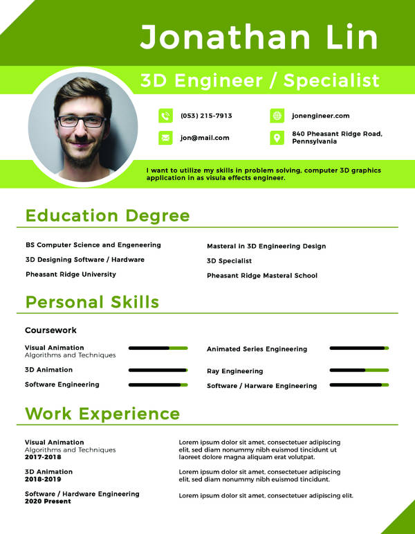 free engineering student fresher resume
