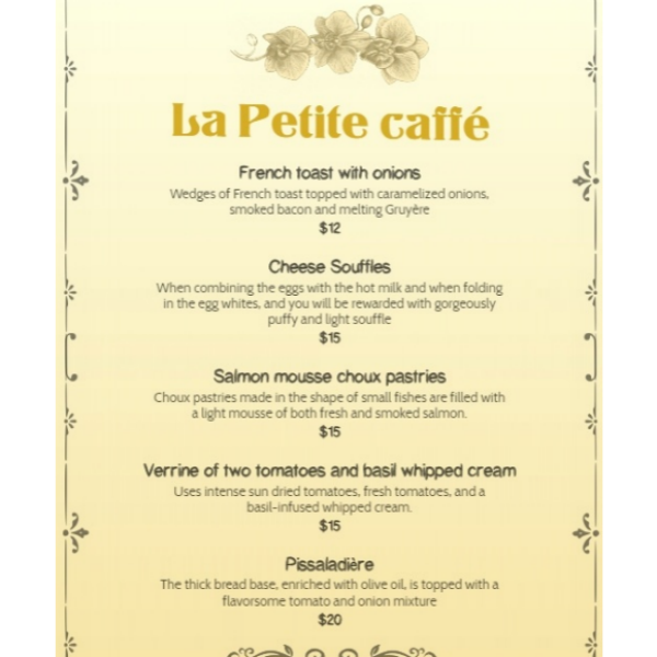 french bistro menu template
