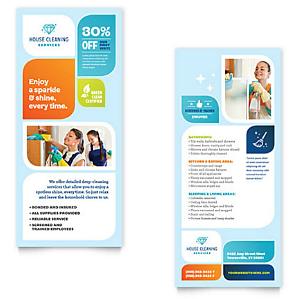 general cleaning services rack card template