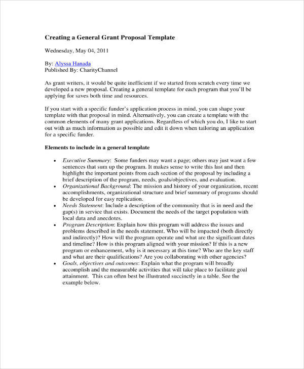 general grant proposal template